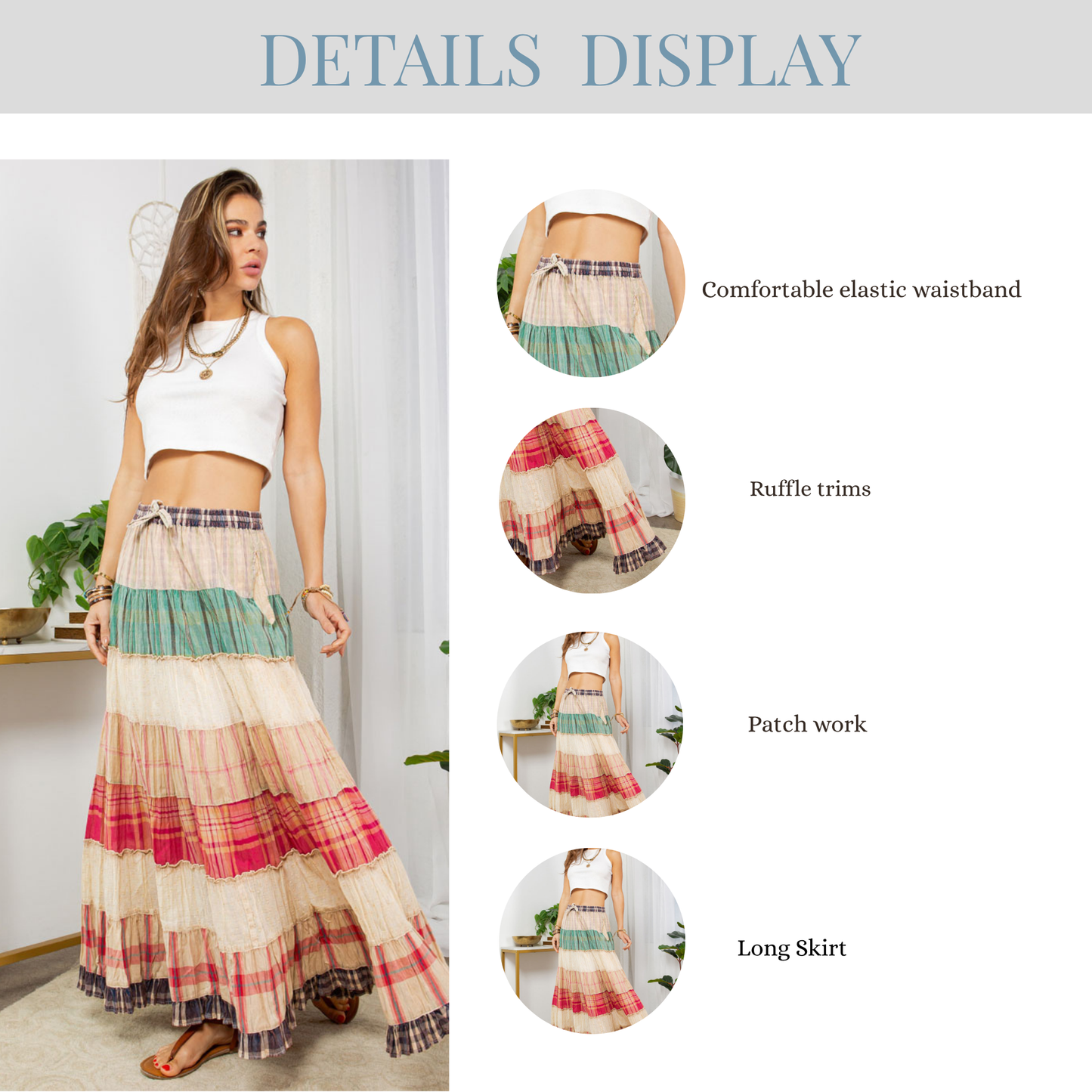 Unique Crinkled Tiered Skirt