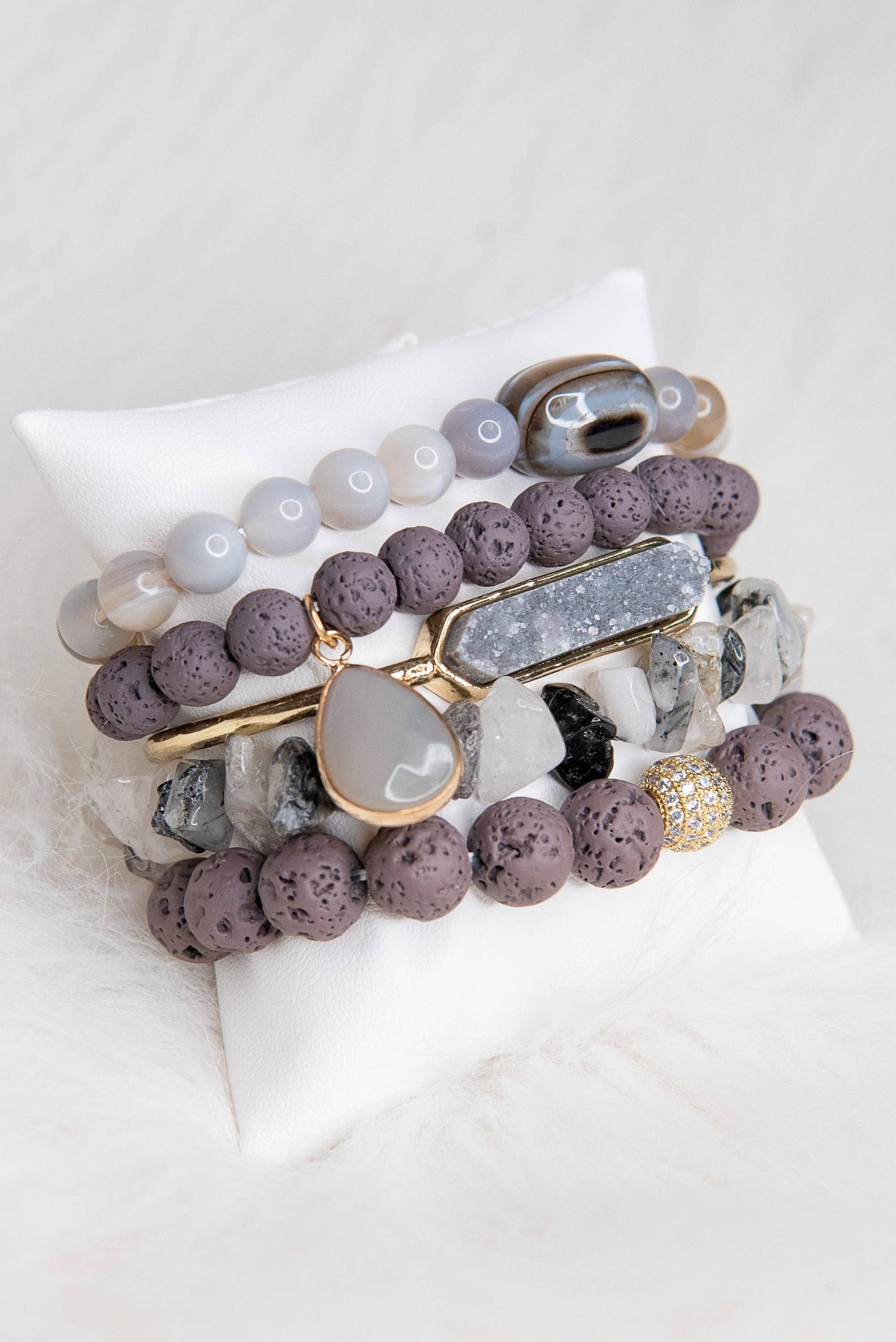 Ghana Bracelet Set in Smokey Hue