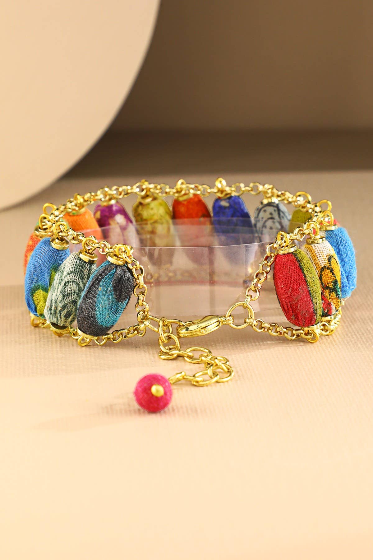 Handmade Fabric Beaded Bracelet