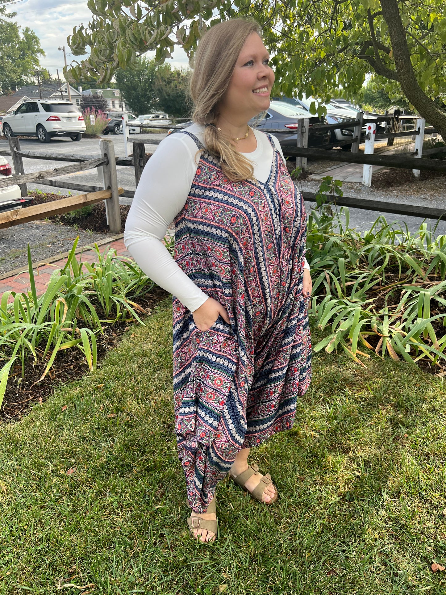 Multi Boho Gaucho Jumpsuit
