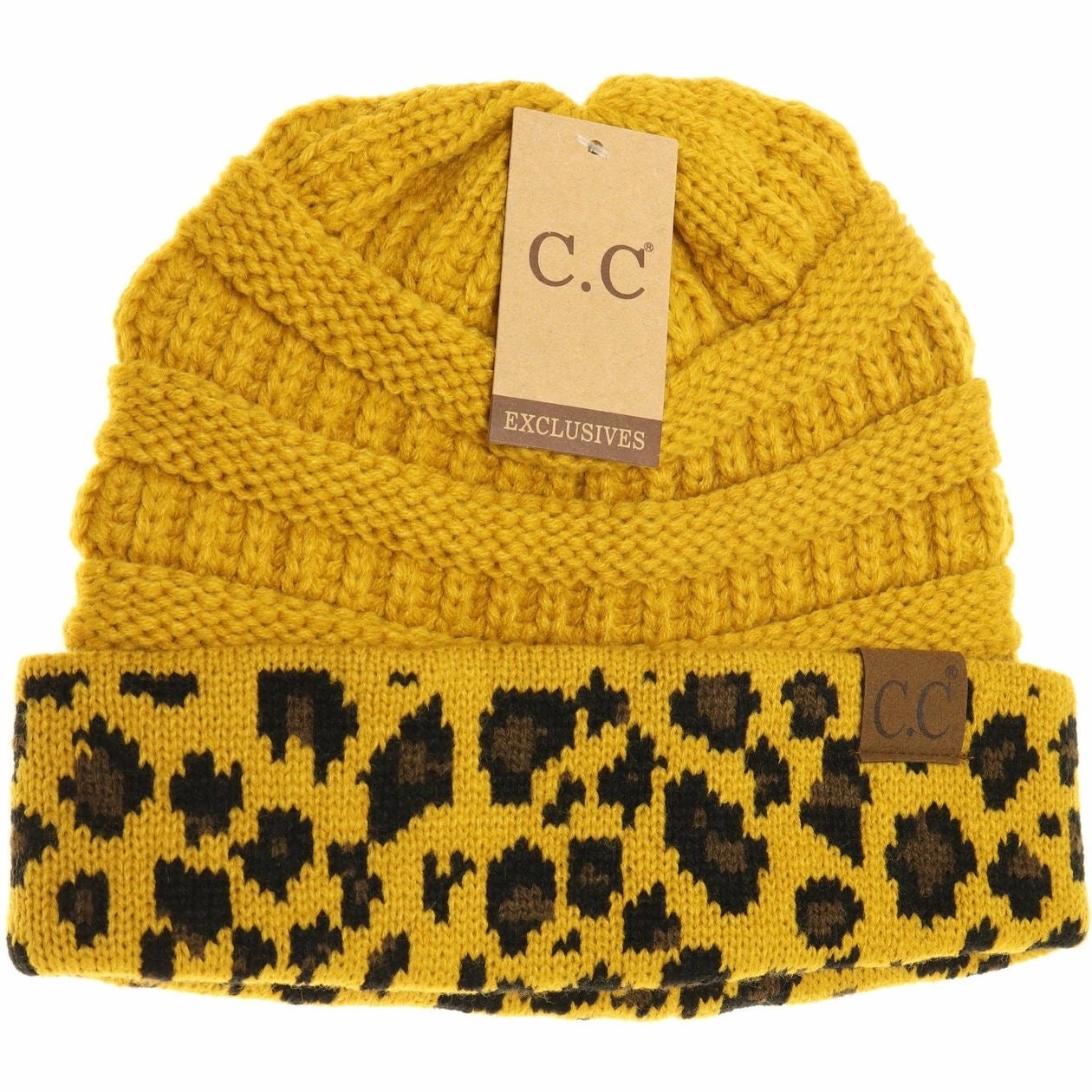 Matching Cuff Leopard Print C.C. Beanie