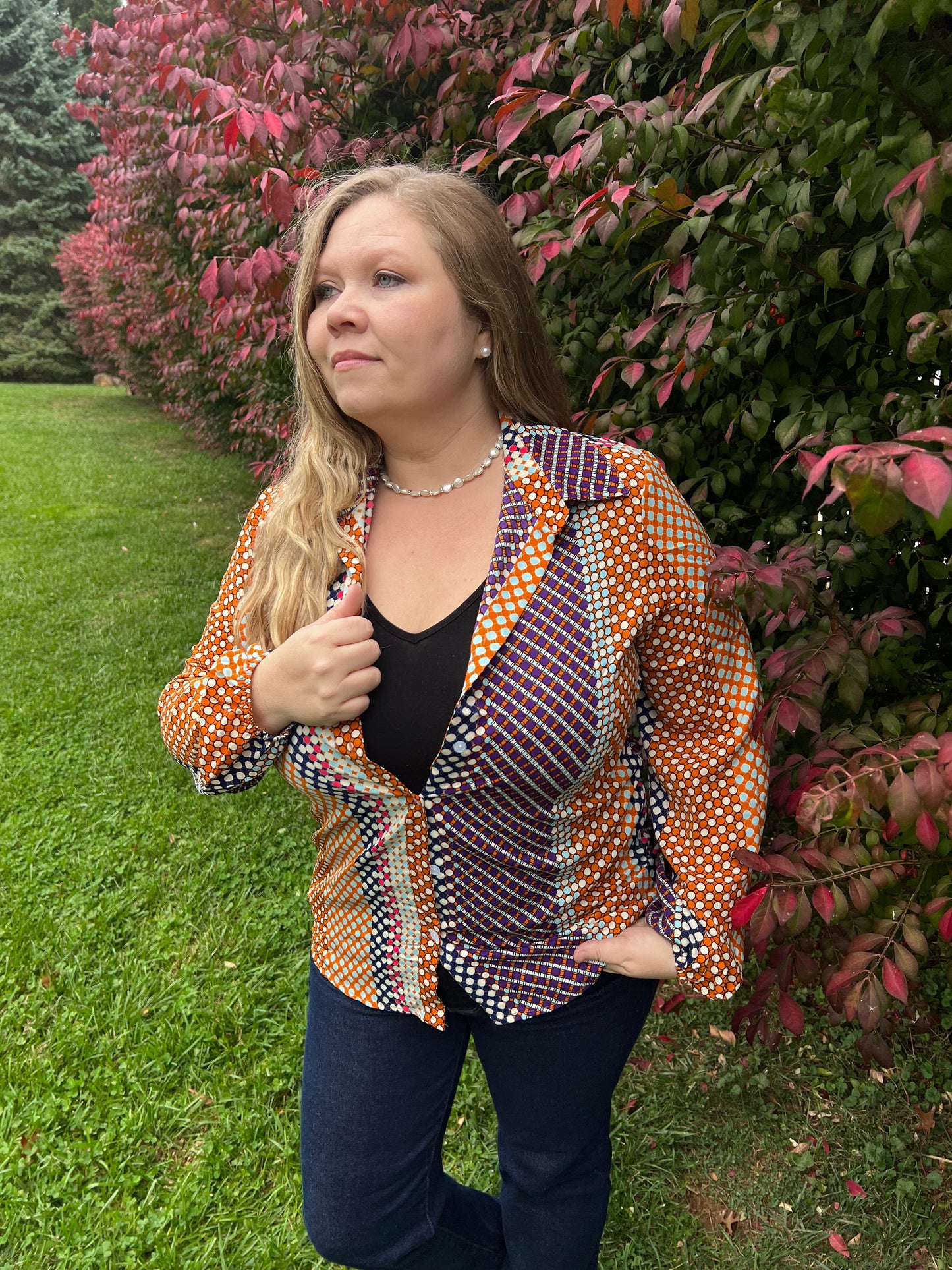 Multi-Color Dotty Vertical Strip Shirt