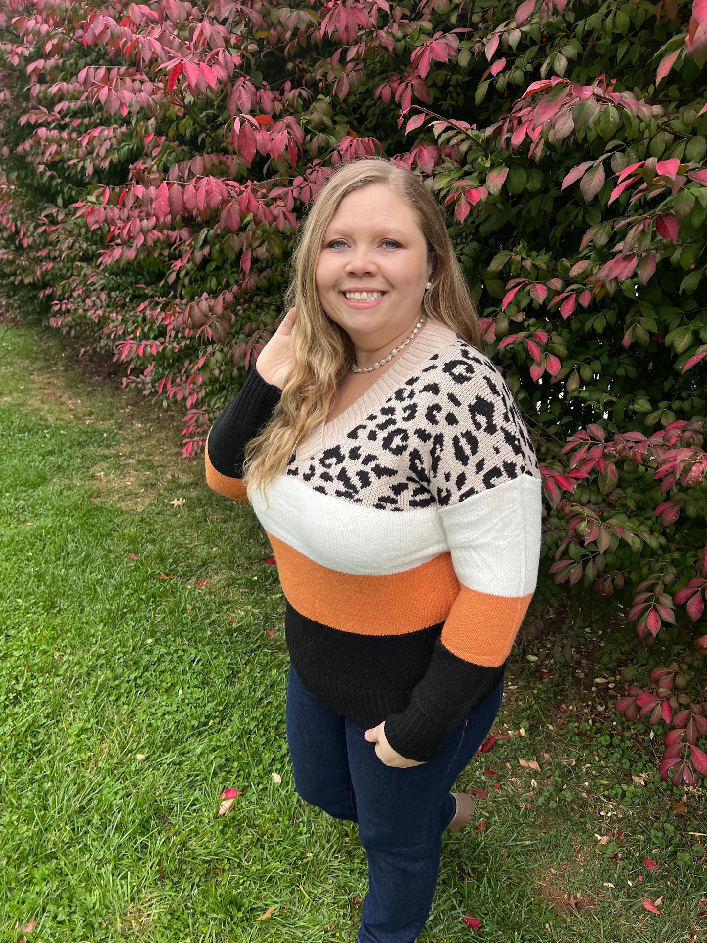 Leopard Orange&Black Sweater