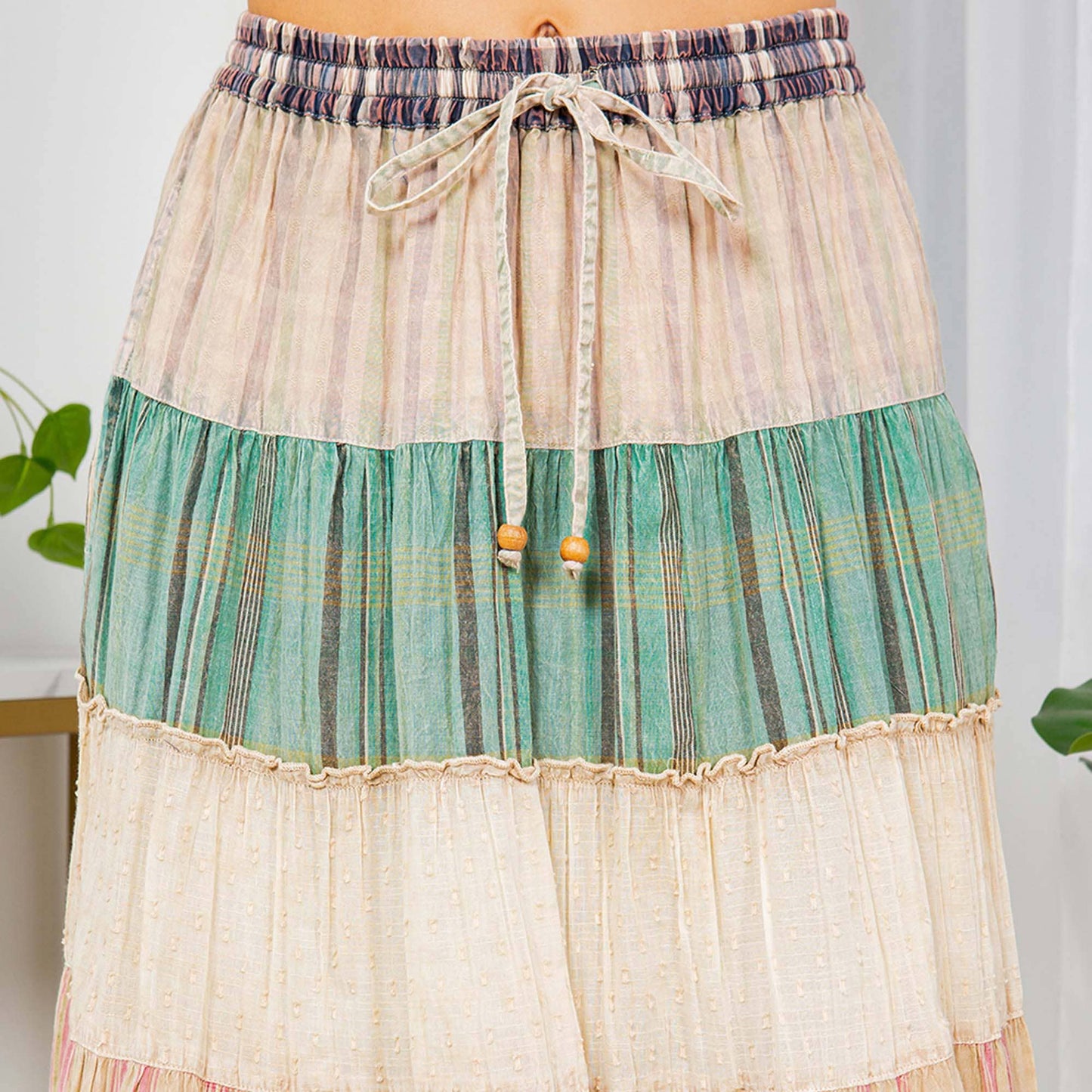 Unique Crinkled Tiered Skirt