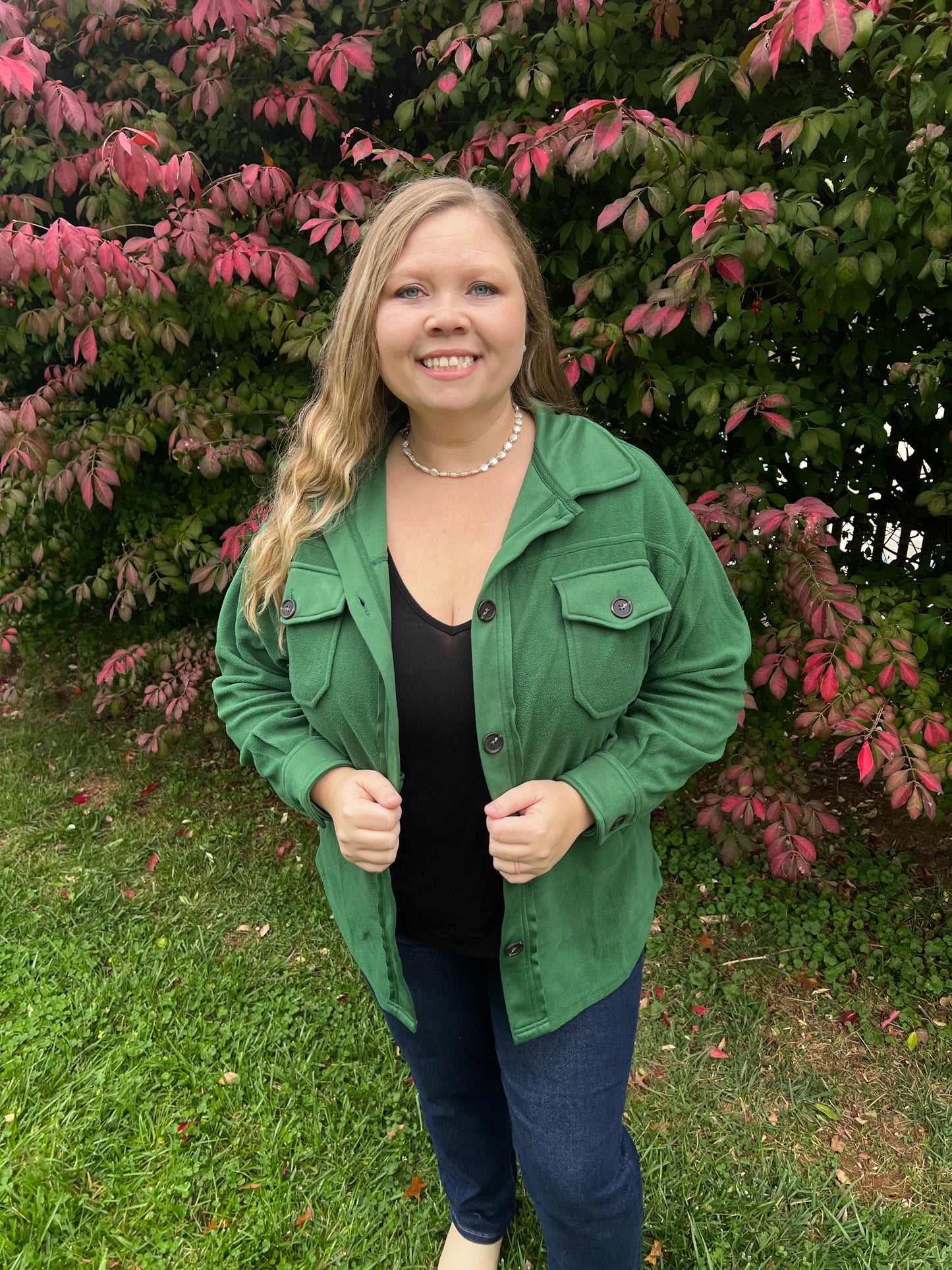 Green Fleece Shacket