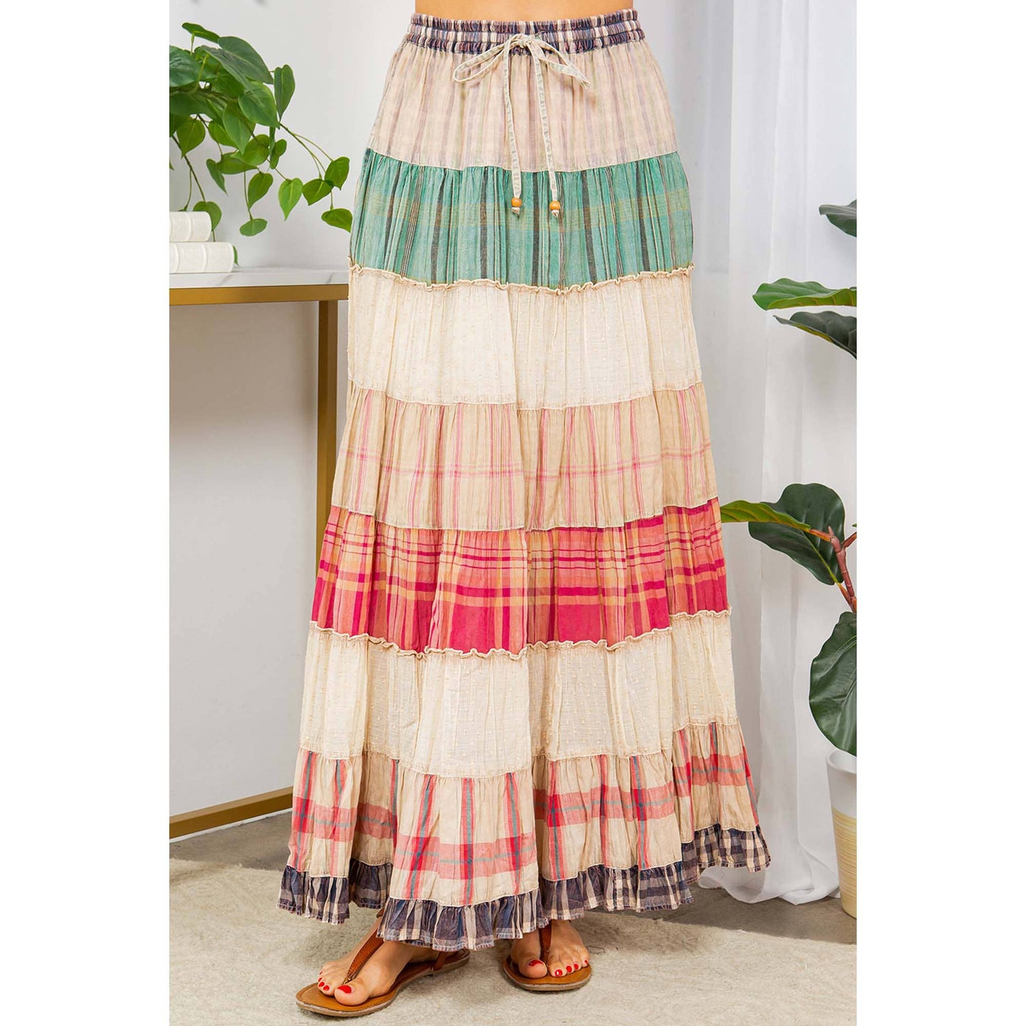 Unique Crinkled Tiered Skirt