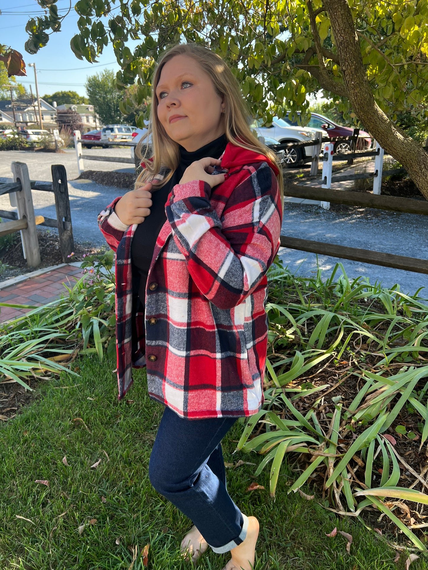 Bright Red Plaid Shacket