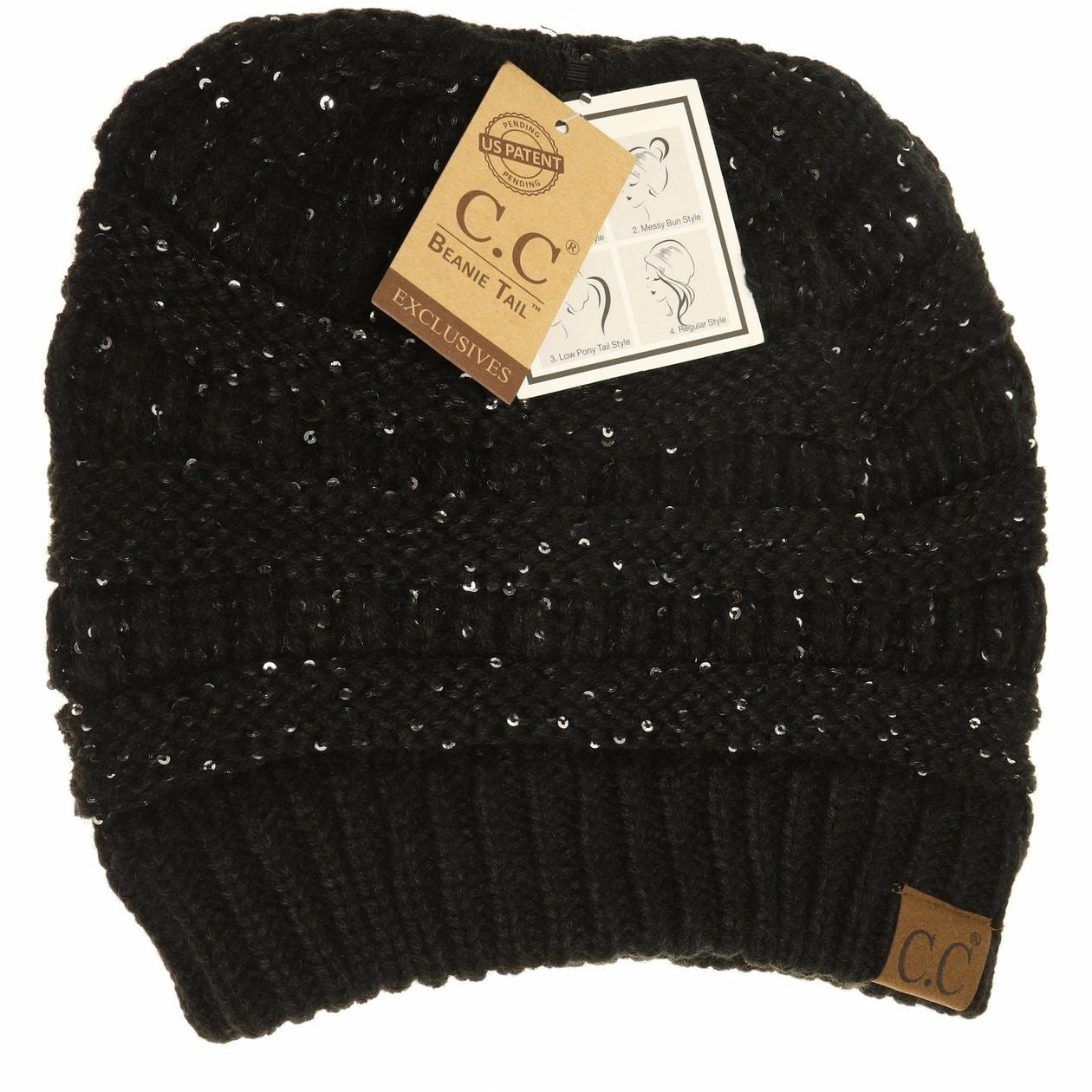 Sequin C.C. Beanie Tail Beanie