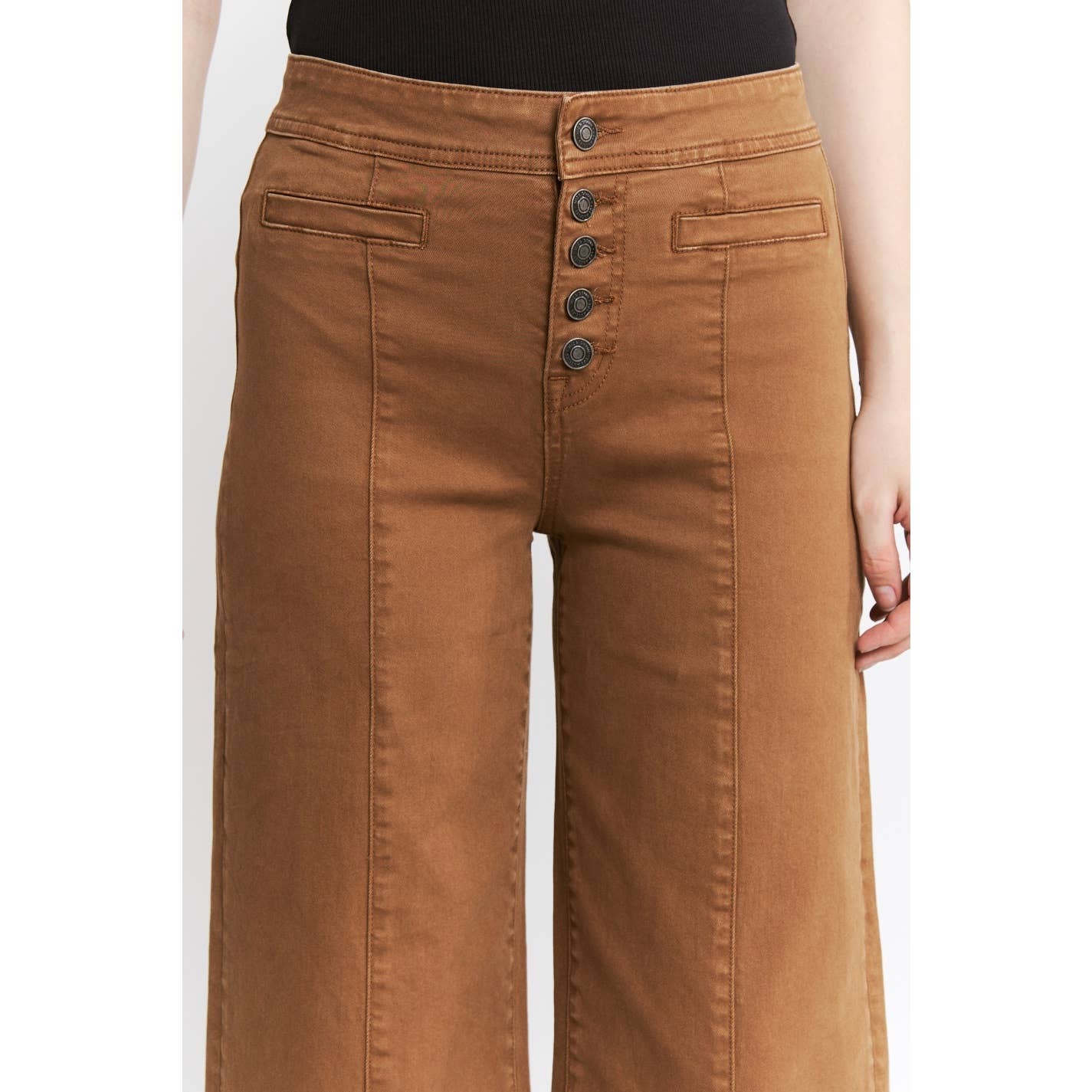 Eliosa's Caramel High Rise Wide Crop Pants