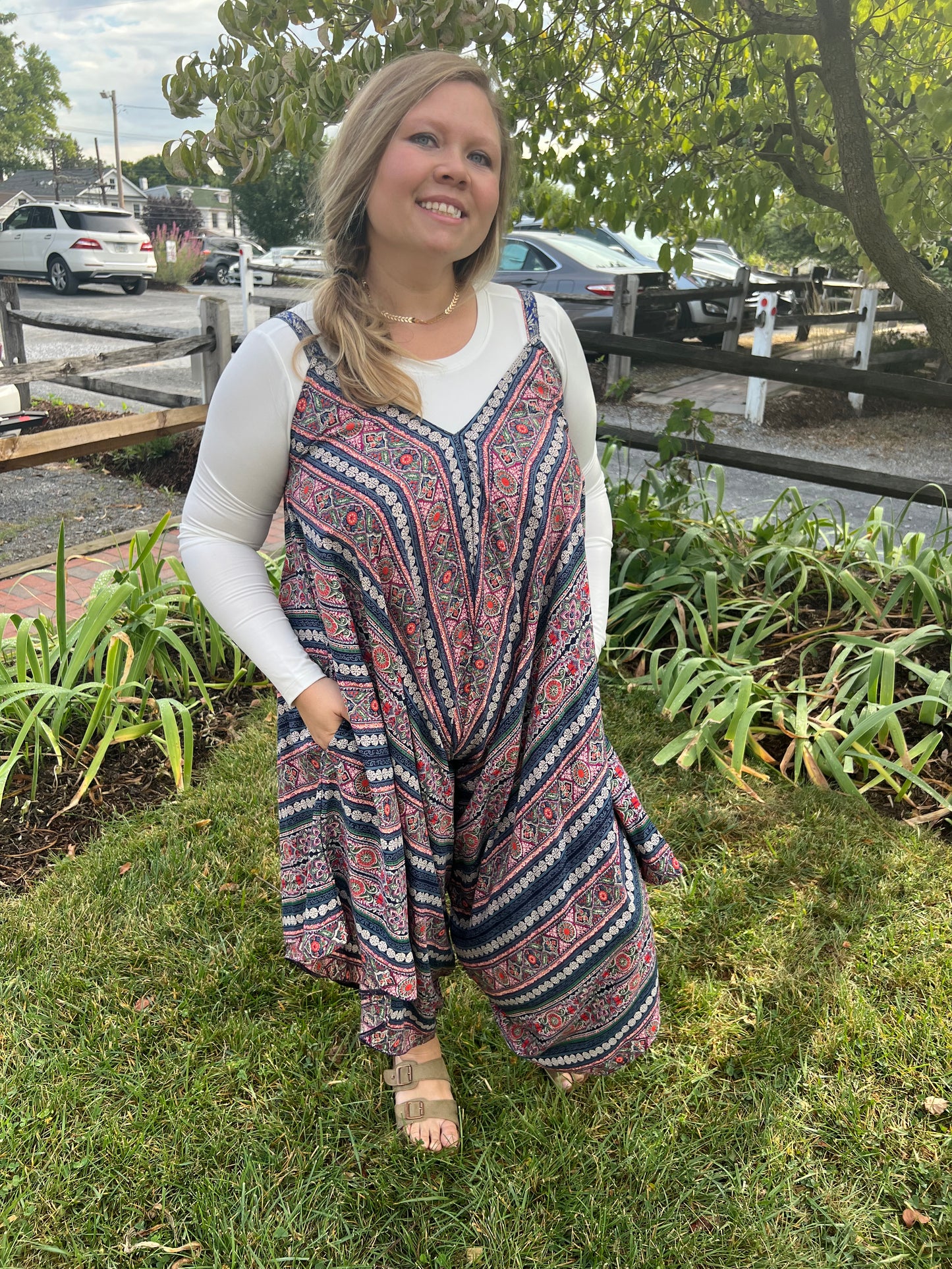 Multi Boho Gaucho Jumpsuit