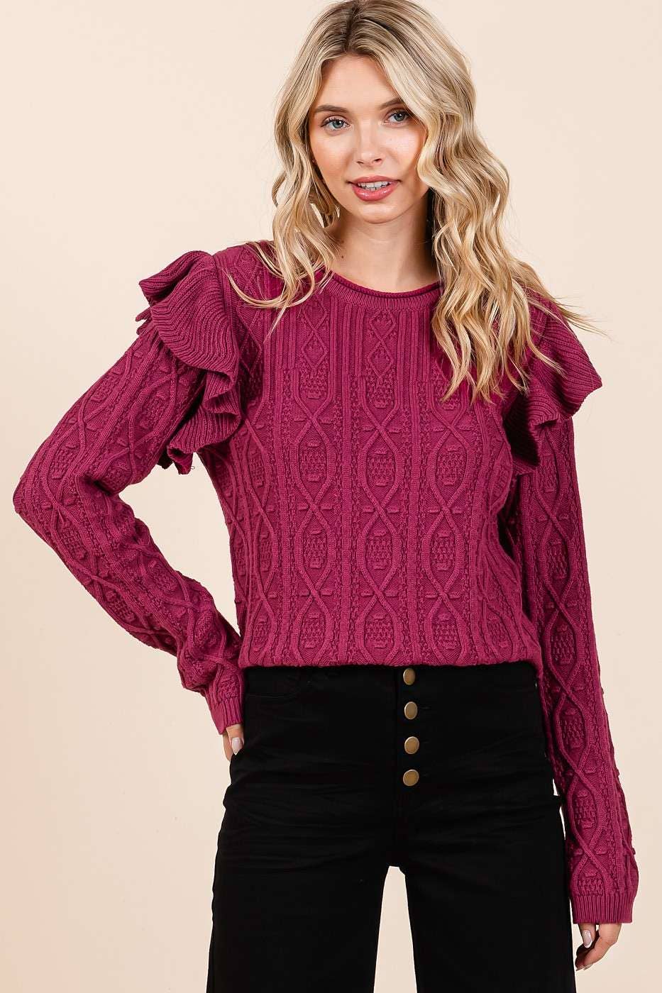 Hollie's Ruffle Knit Sweater