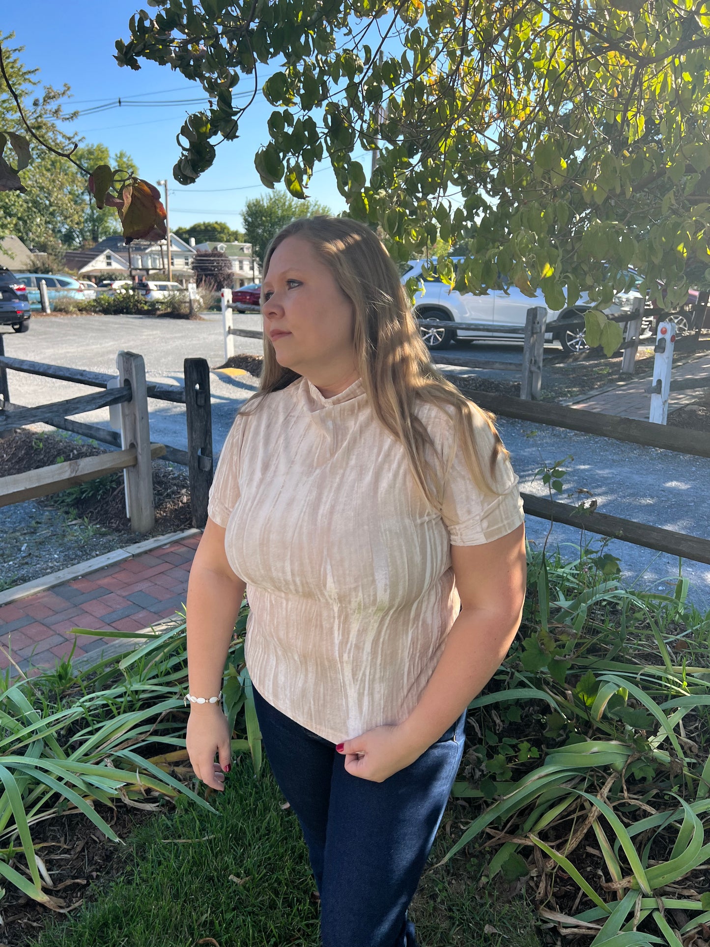 Cream Velvet Mock Top