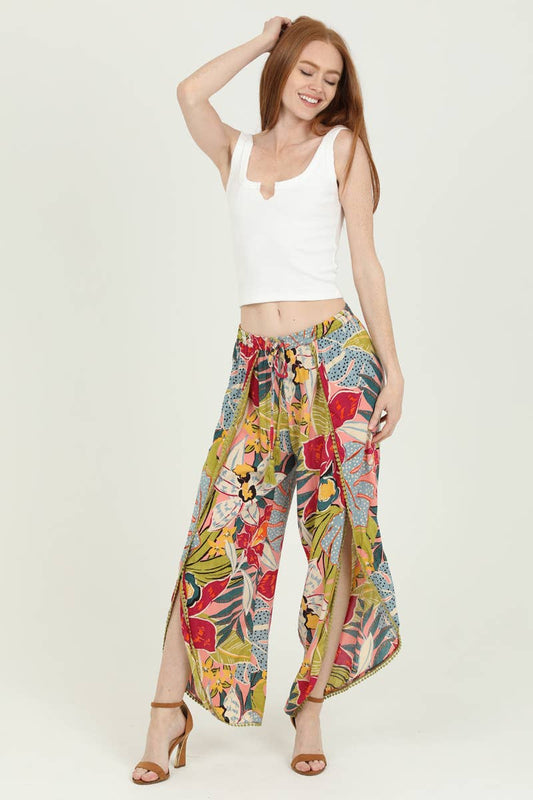 Marigold's Tropical Print Wrap Pants