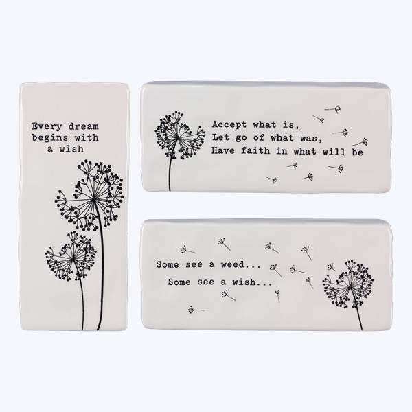 Ceramic Dandelion Block Sign