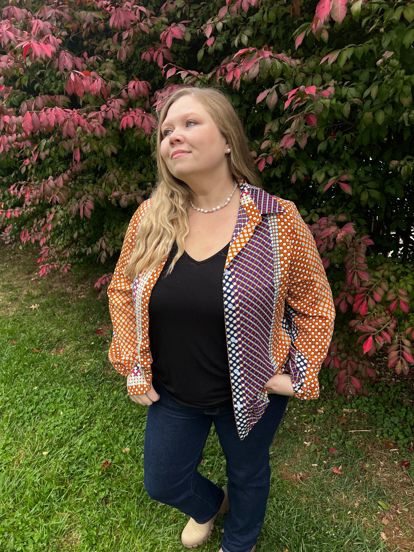 Multi-Color Dotty Vertical Strip Shirt