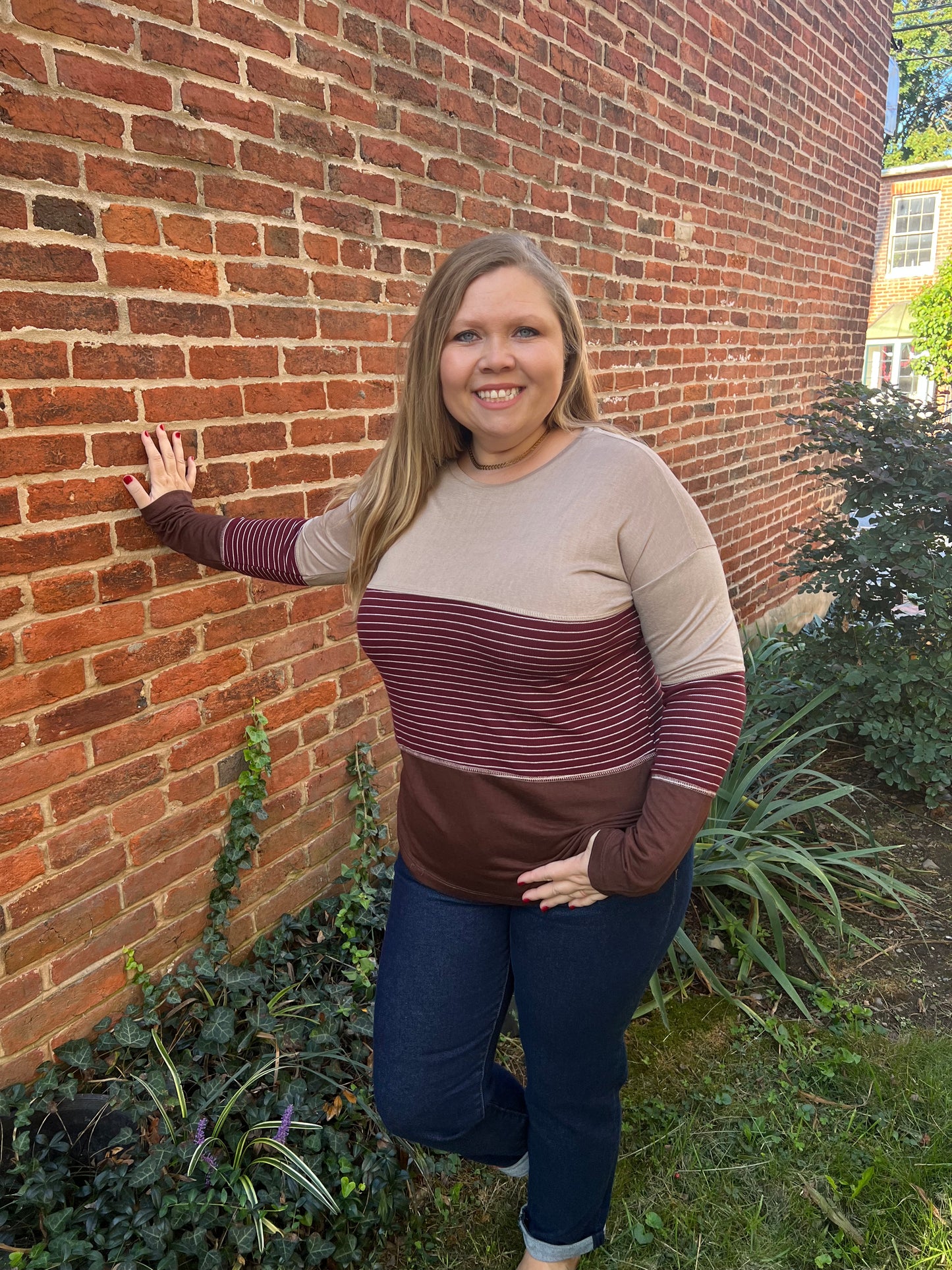 Zeleina's Lightweight Striped Top