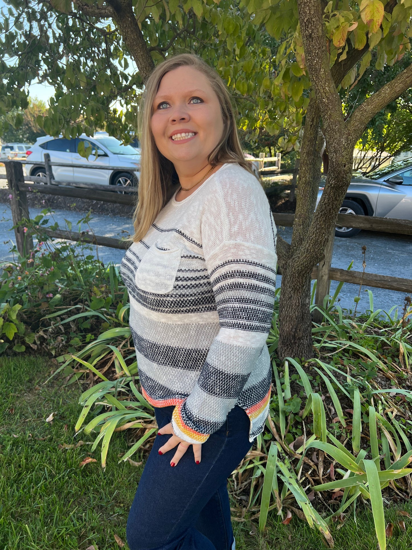 Hippie Navy Striped Knit Sweater