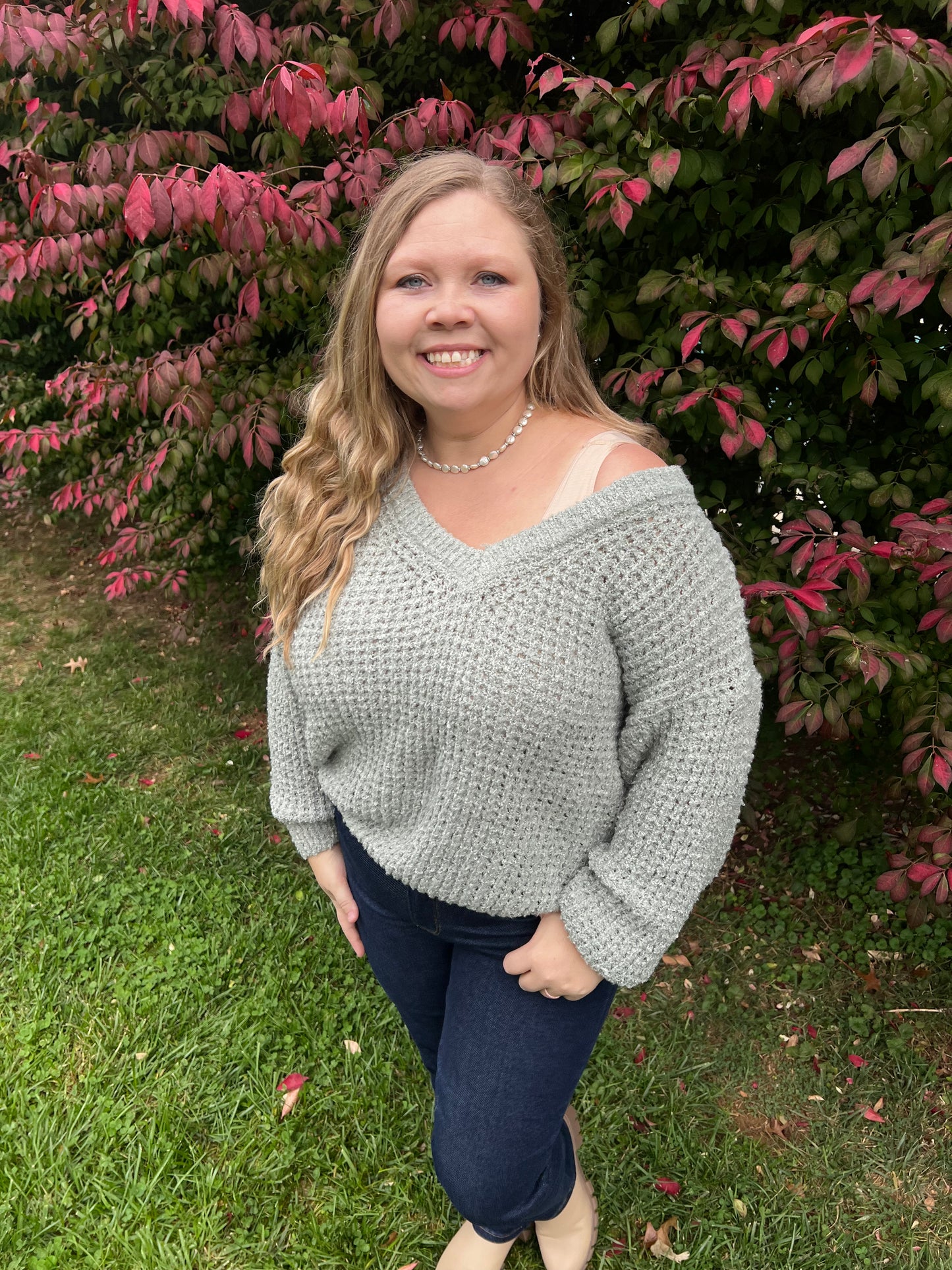 Sage Super Fluffy Waffle Sweater
