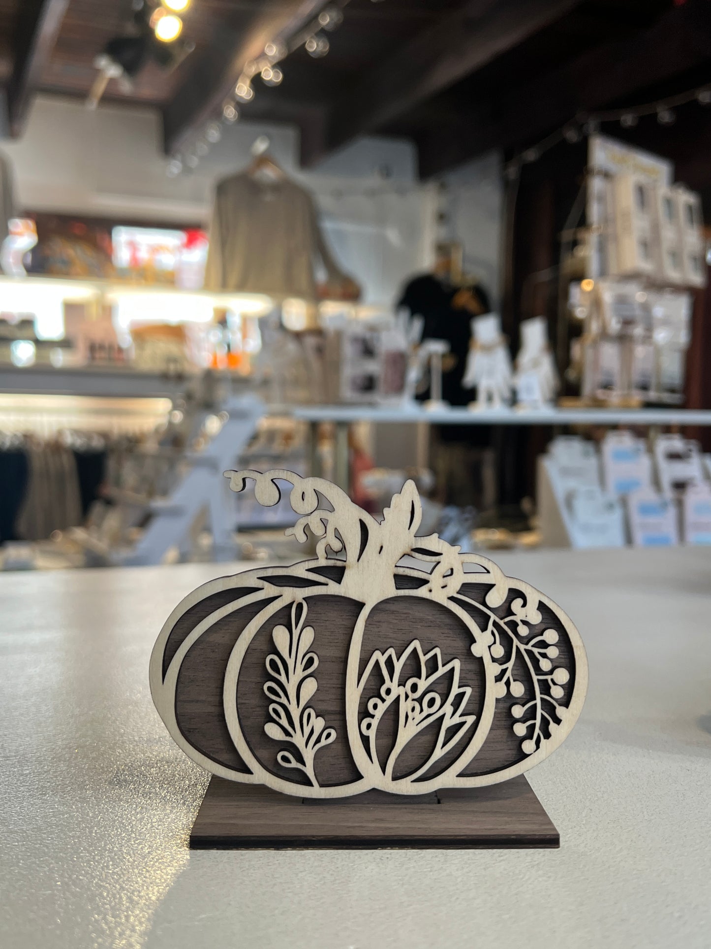 Natural Wooden Pumpkins - 3 set