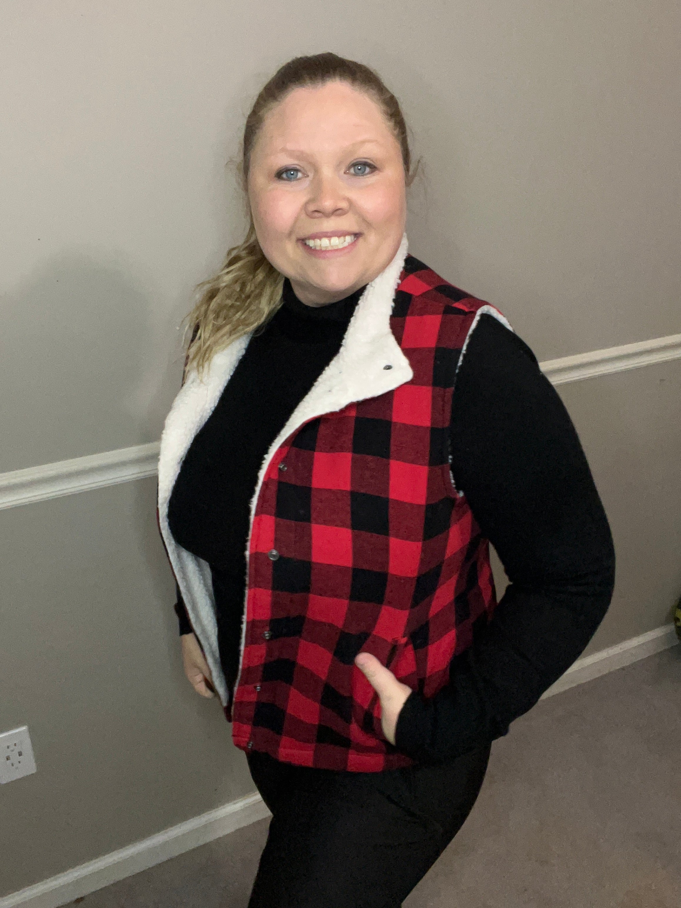Red Buffalo Plaid Vest Ivy's Haven Boutique
