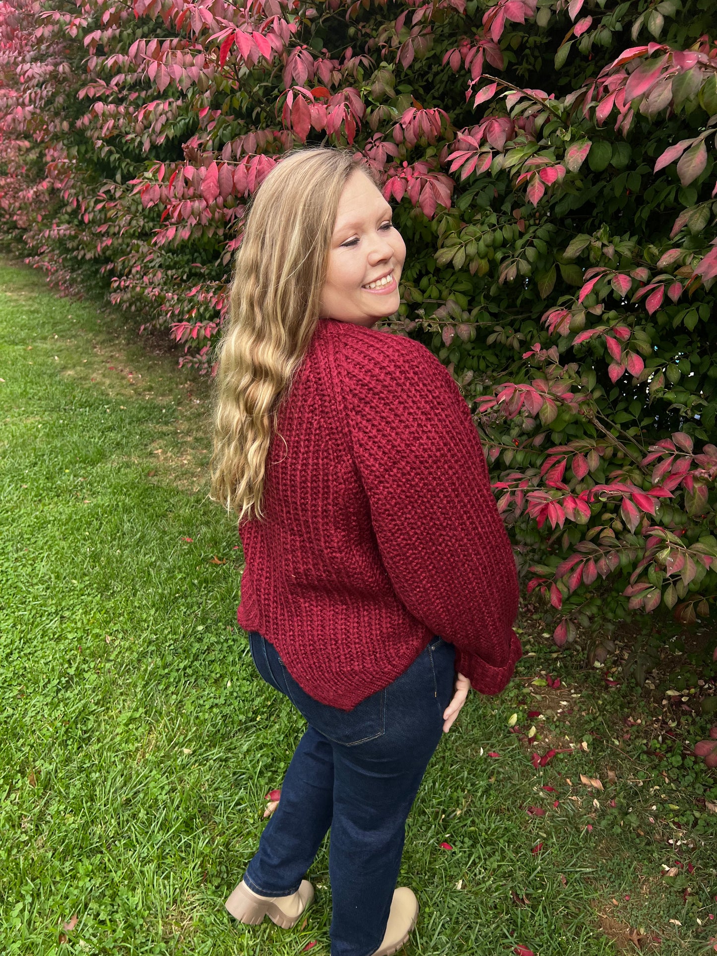 Rich Wine Balloon Sleeve Top