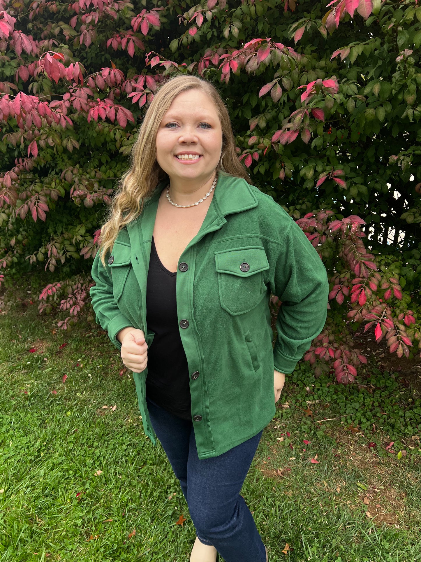 Green Fleece Shacket
