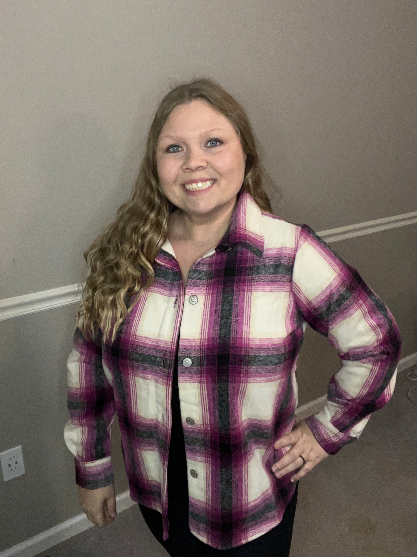 Magenta Plaid Shacket