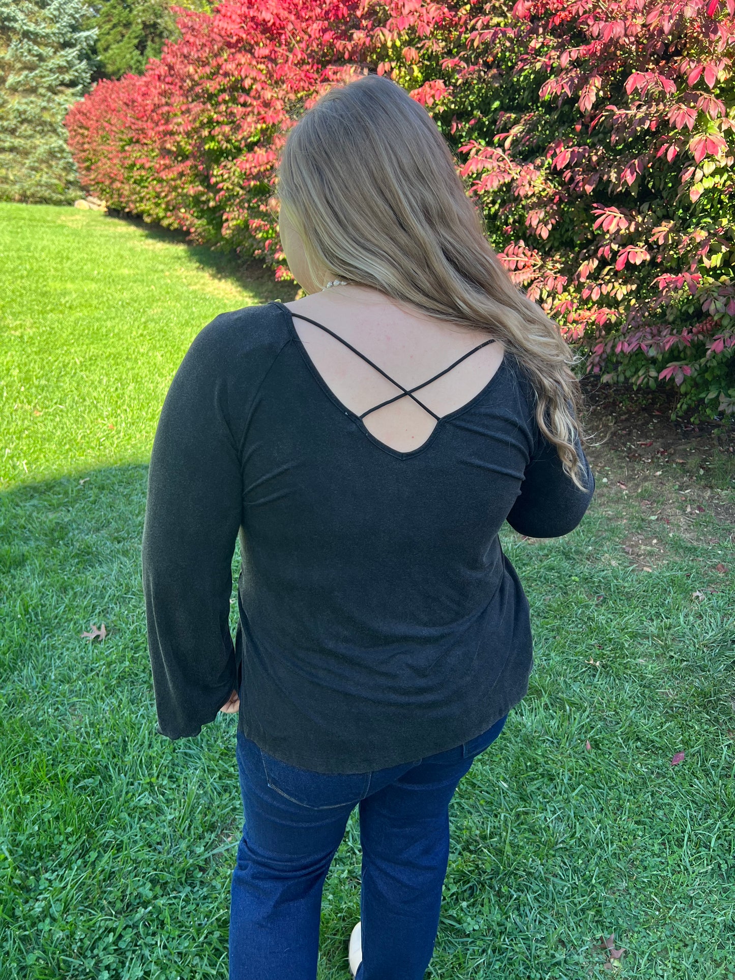 Black Washed Vintage Top he