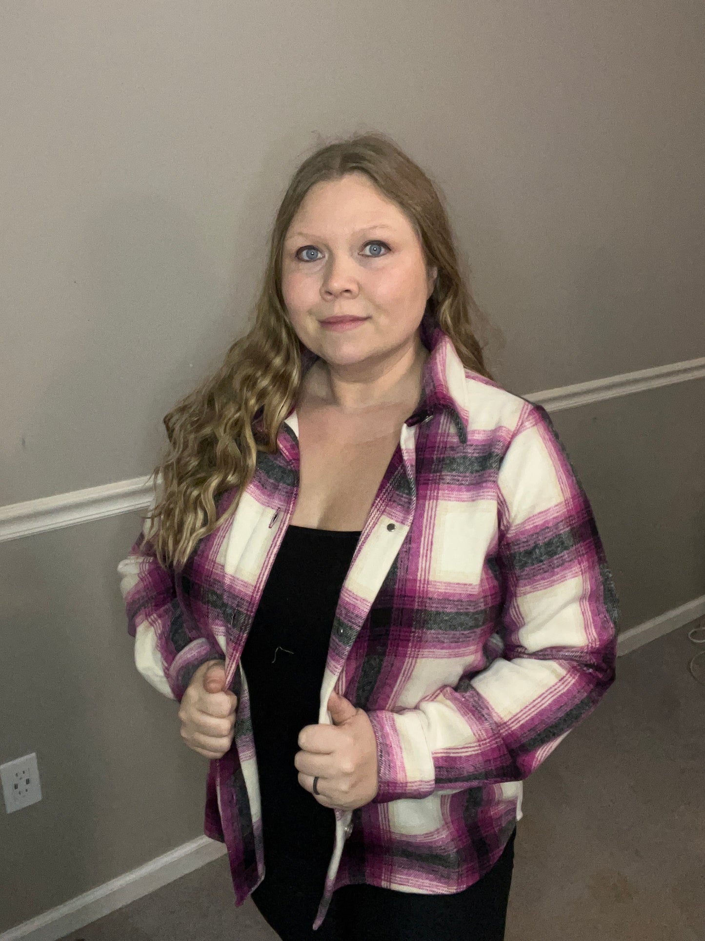Magenta Plaid Shacket
