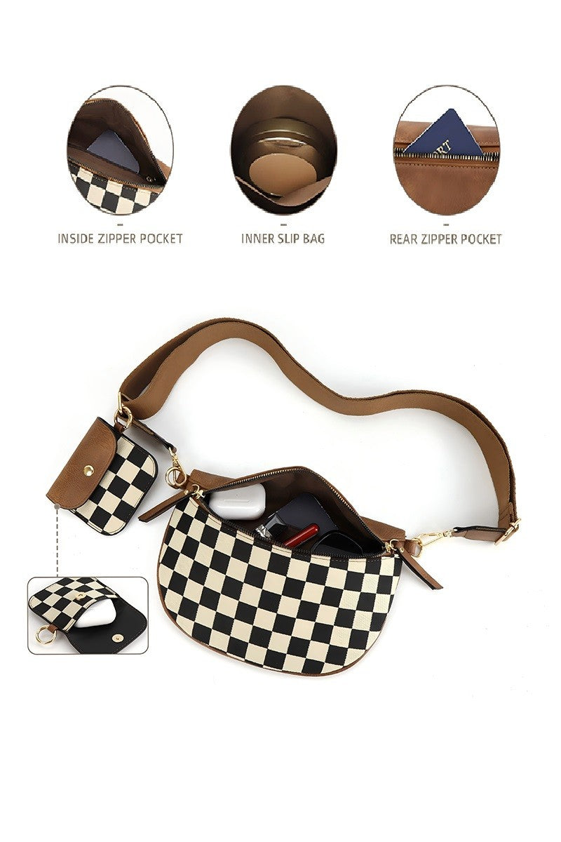 Duo Checkered Crossbody