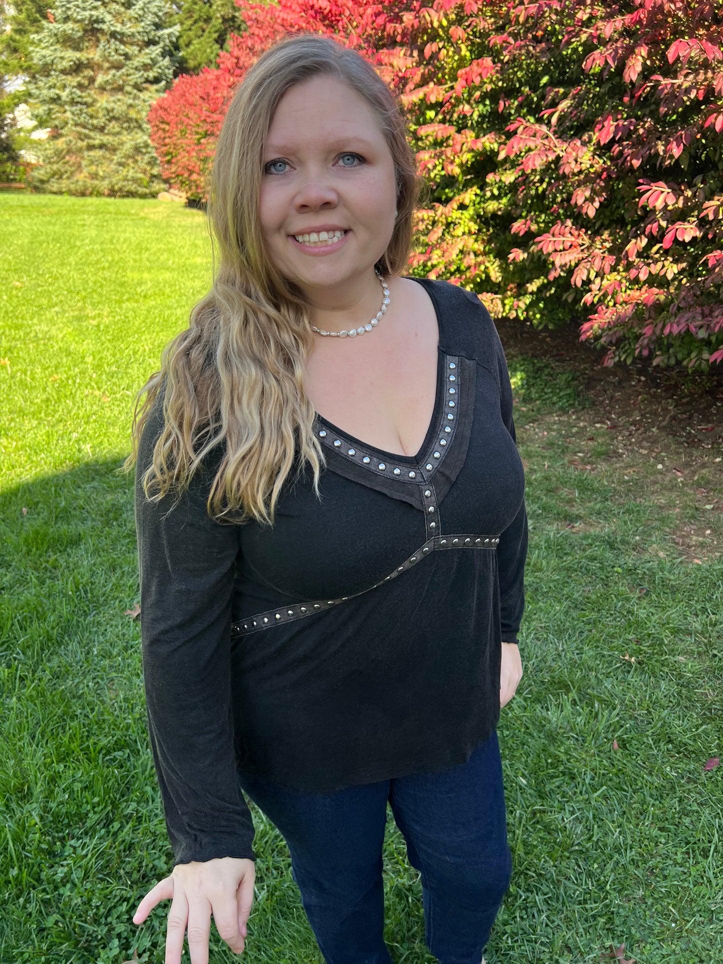 Black Washed Vintage Top he
