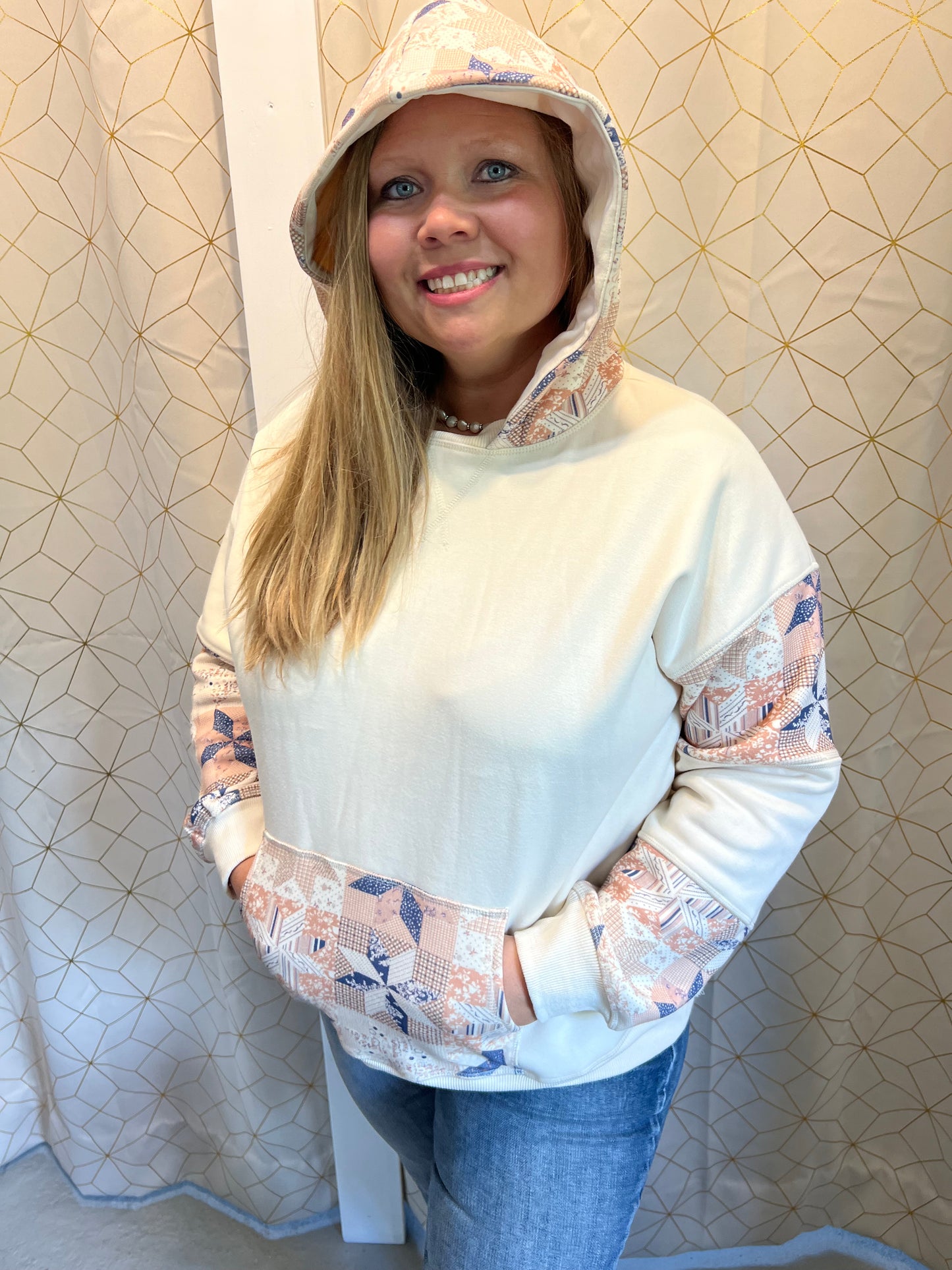 Cream French Terry Pullover Hoodie