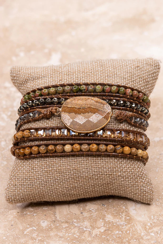 Kelly's Jasper/Brown Wrap Bracelet