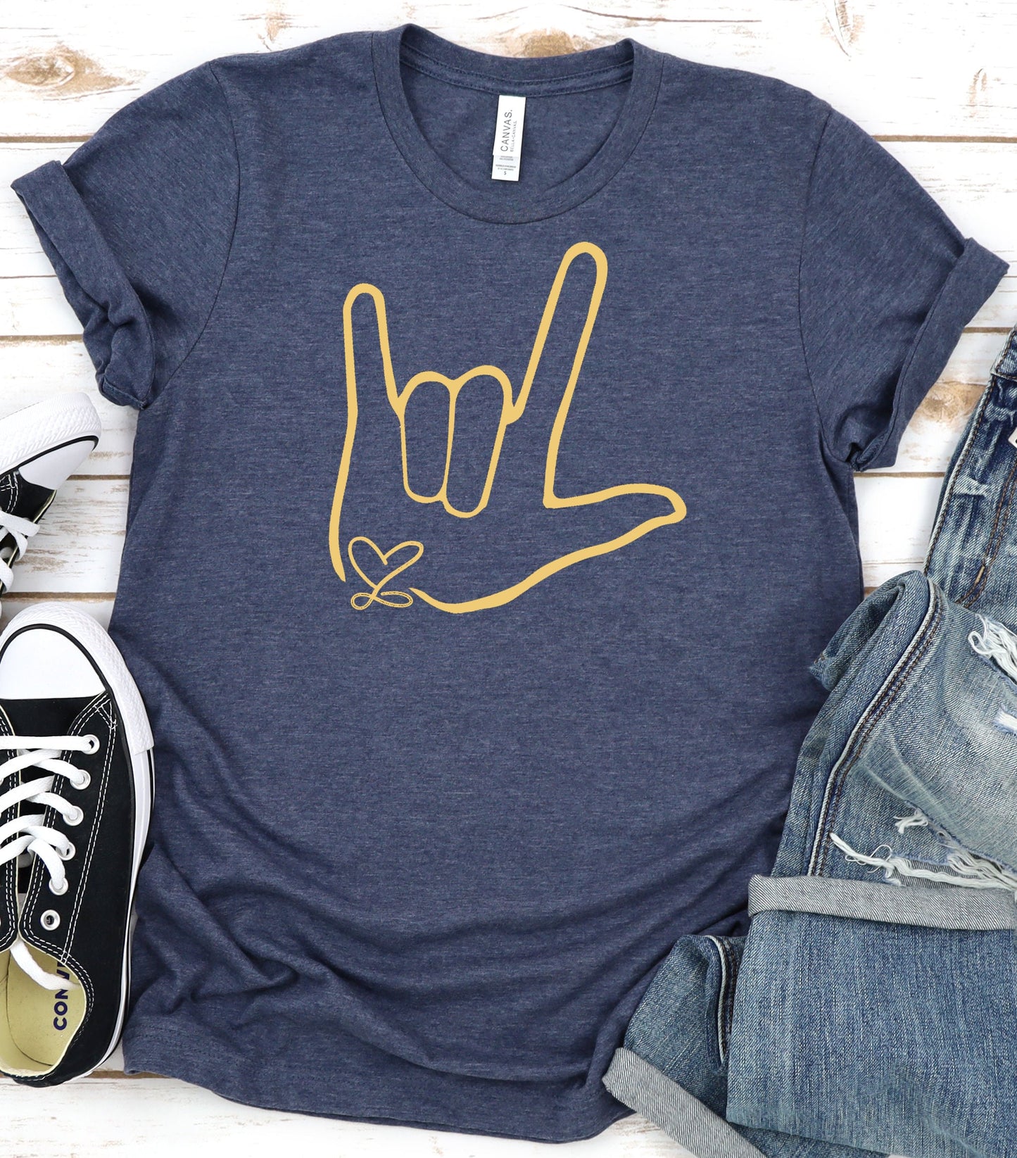 PREORDER - Heather Navy & Buff Ivy's _\m/ Tee