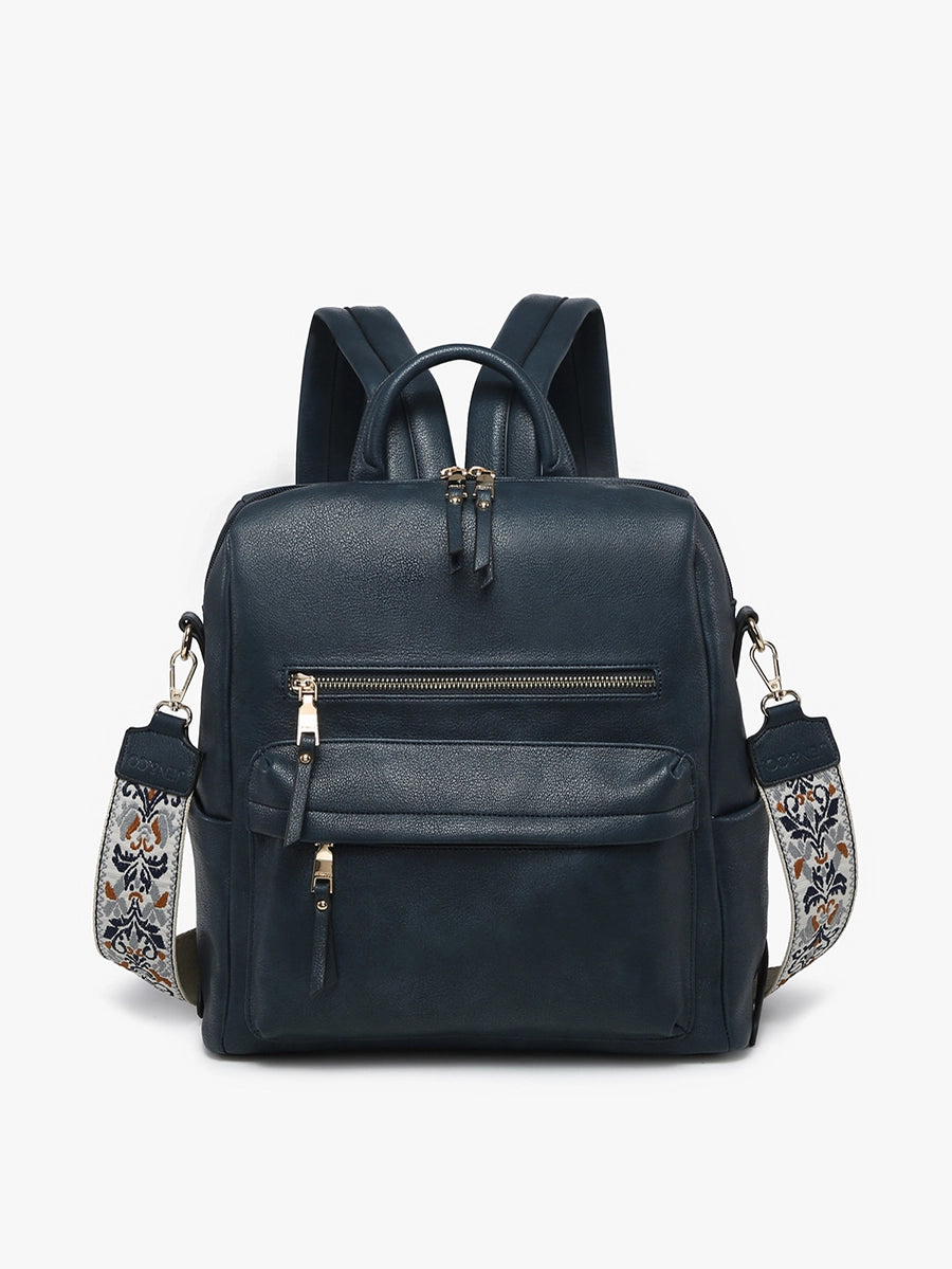 Black Amelia Vegan Friendly Backpack/Crossbody