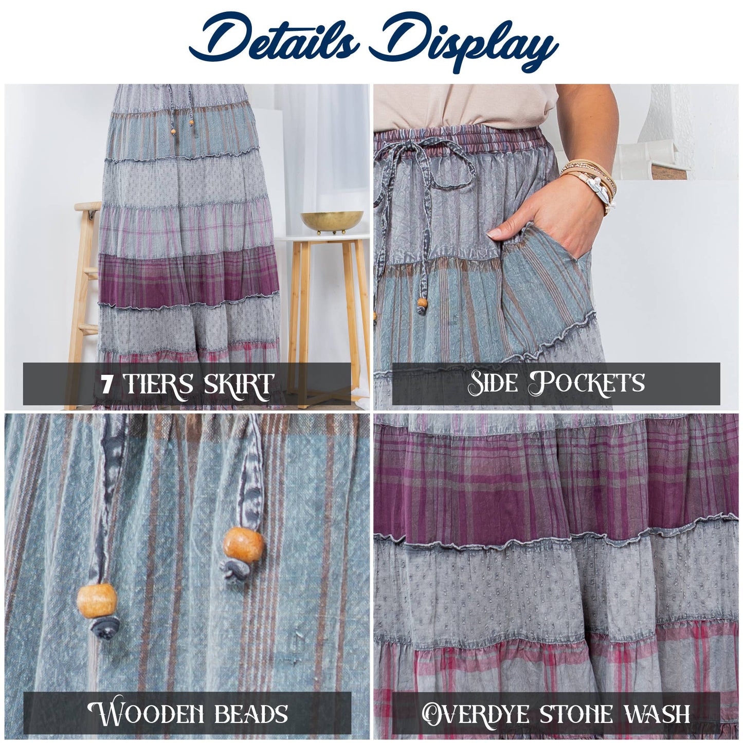 Unique Crinkled Tiered Skirt