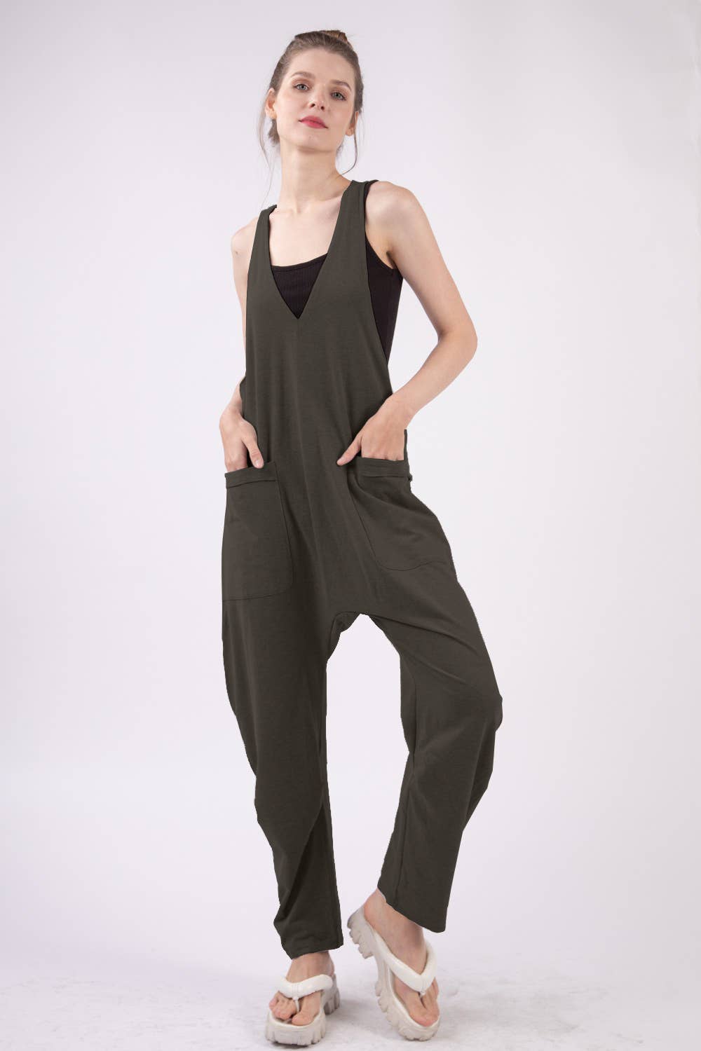 Val's Charcoal Knit Baggy Jumpsuit