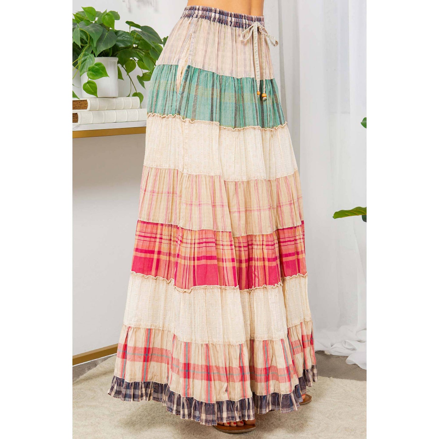 Unique Crinkled Tiered Skirt