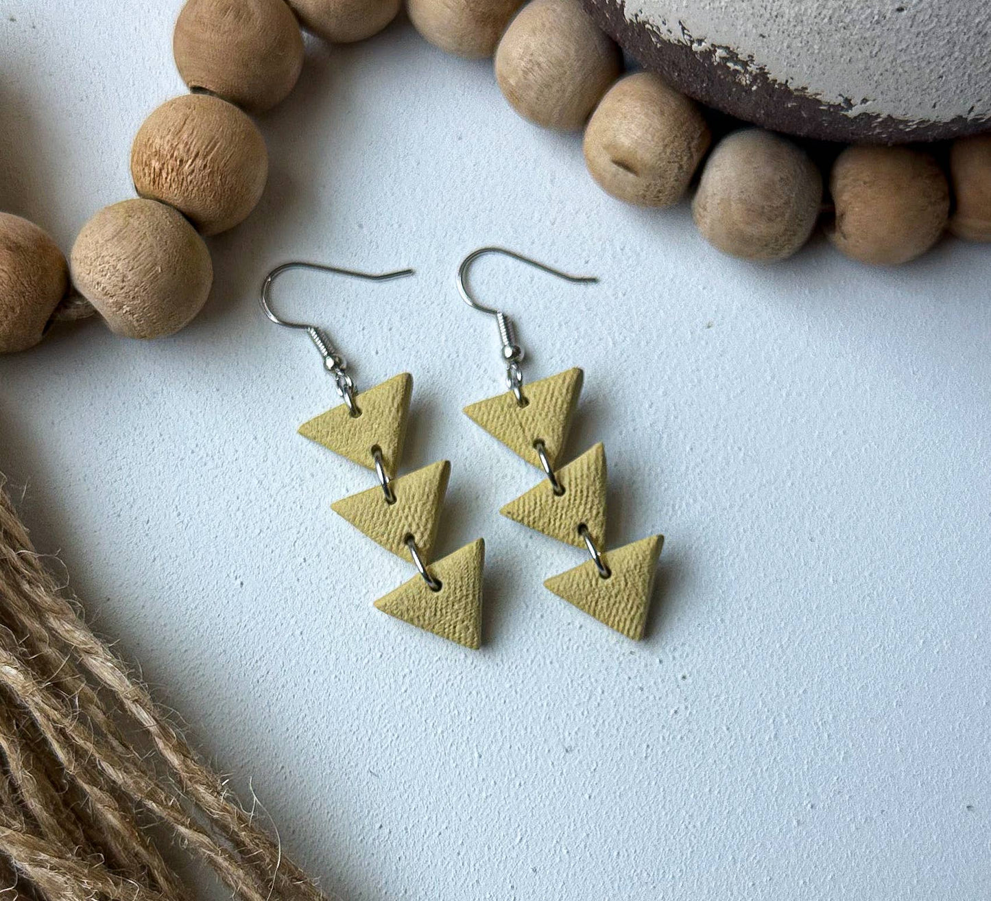 Mustard Triangles Earrings