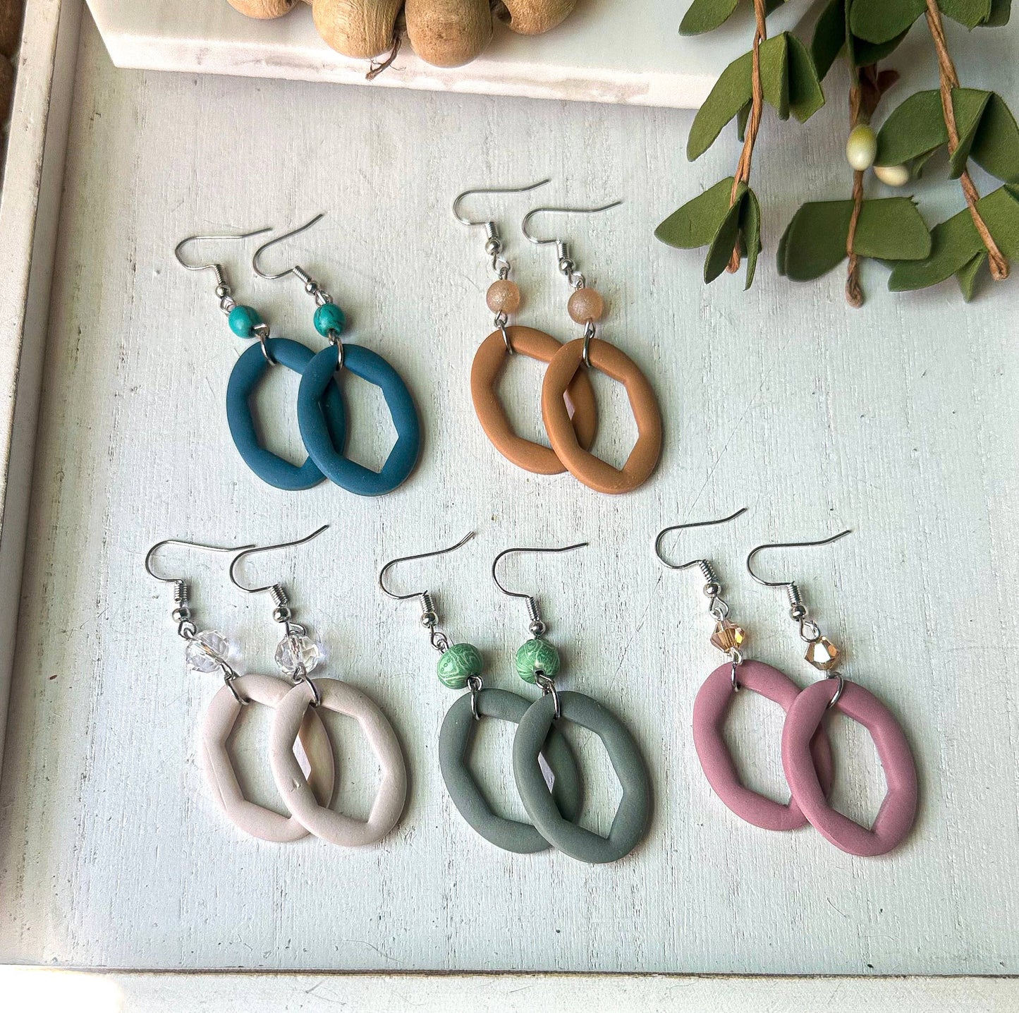 Simple Beaded Oval Hoop