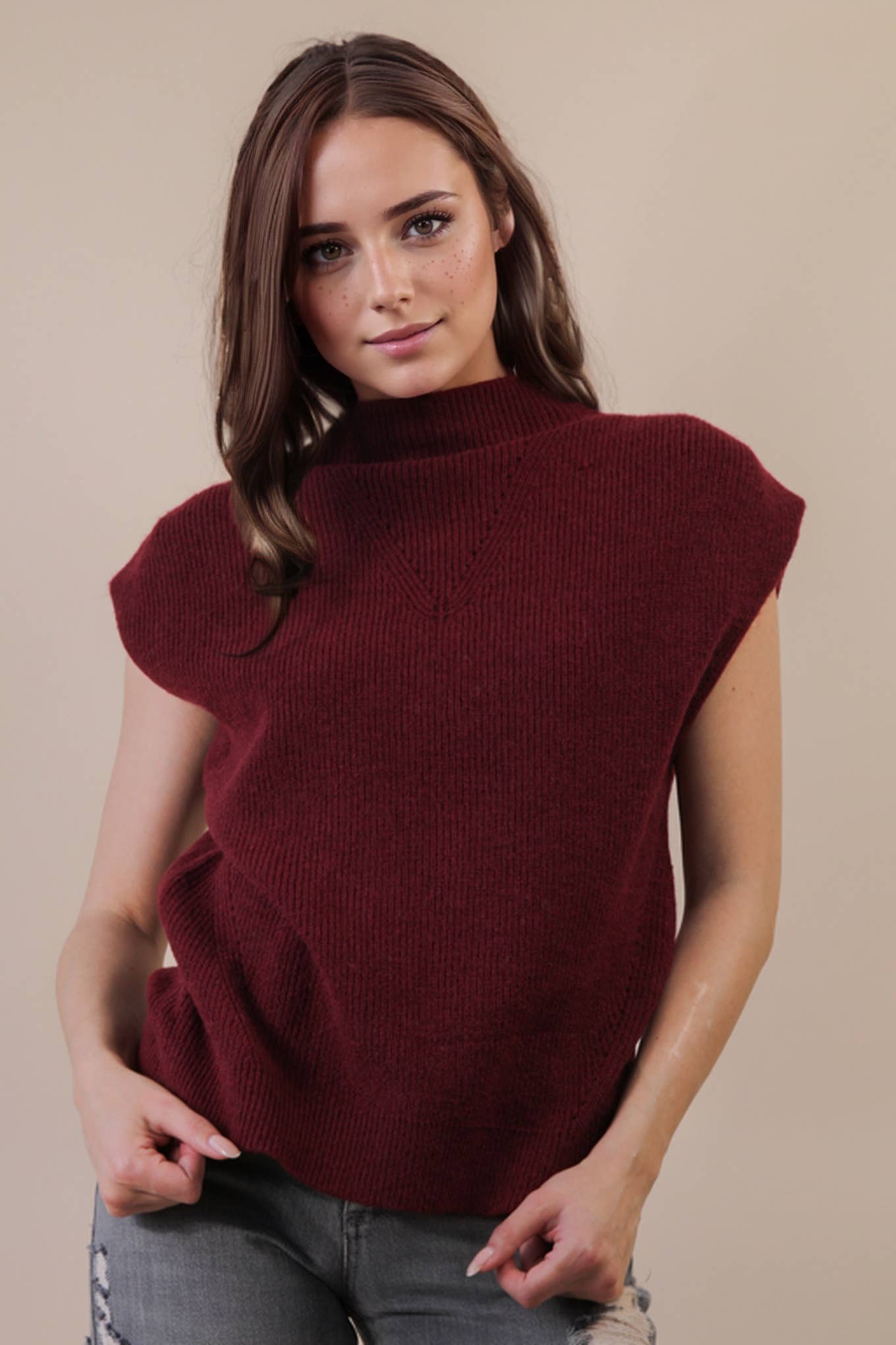 Jolene's Burgundy Soft Knit Sweater Vest