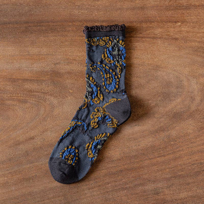Rufia - Bohemian Embossed Floral Socks