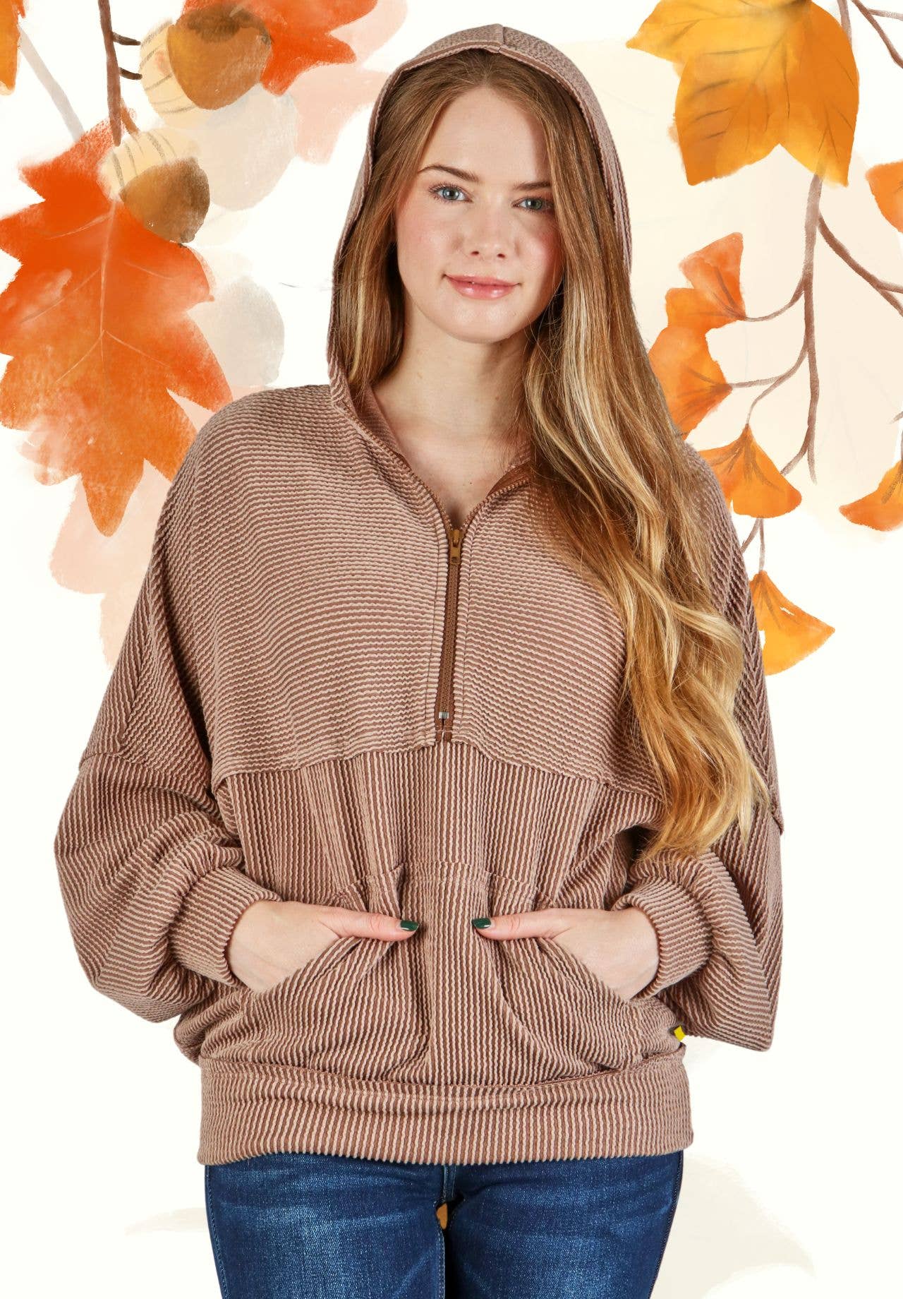 Hanna's Teal Stretchy Rib Hoodie