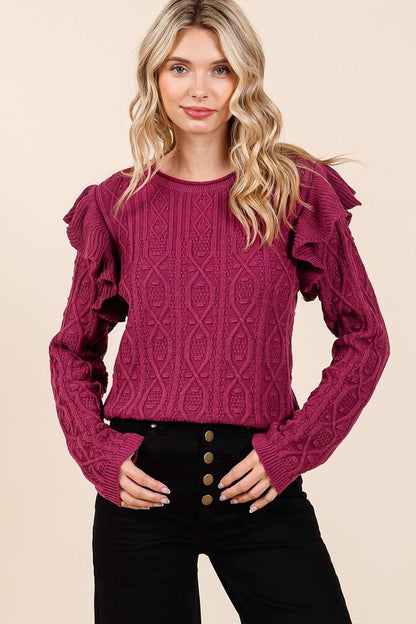 Hollie's Ruffle Knit Sweater