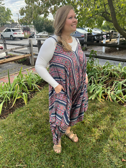 Multi Boho Gaucho Jumpsuit