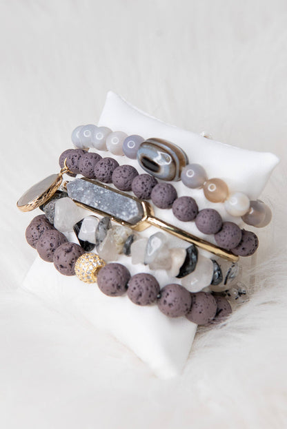 Ghana Bracelet Set in Smokey Hue
