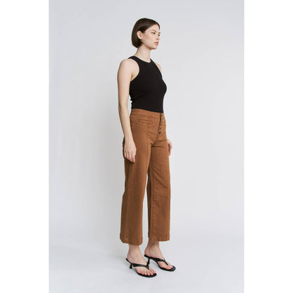 Eliosa's Caramel High Rise Wide Crop Pants