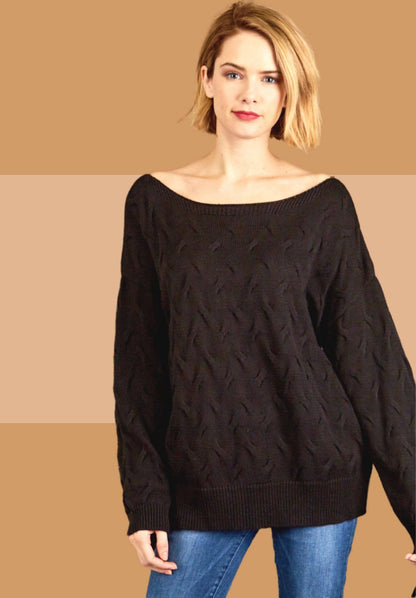 Jolene's Black Textured Lightweight Top