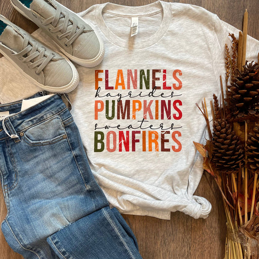 Natural Flannels Pumpkins Bonfires Tee
