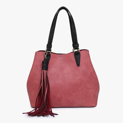 Aliza Large Tassel Monogrammable 2 in 1 Satchel